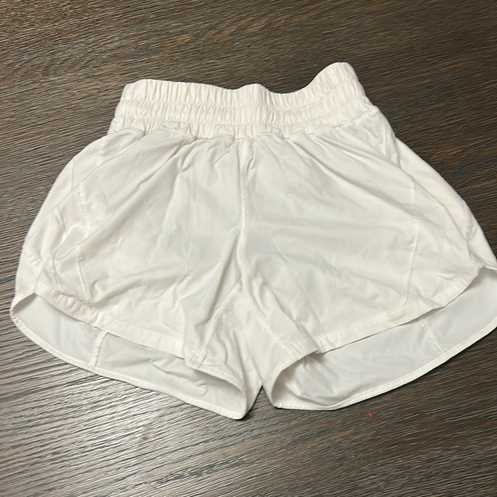 Barley worn white lululemon shorts